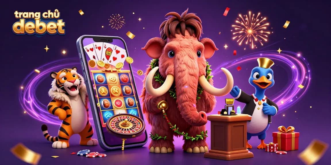 Engaging scene showcasing fun characters at the trang chủ debet casino entry with vibrant gaming elements.