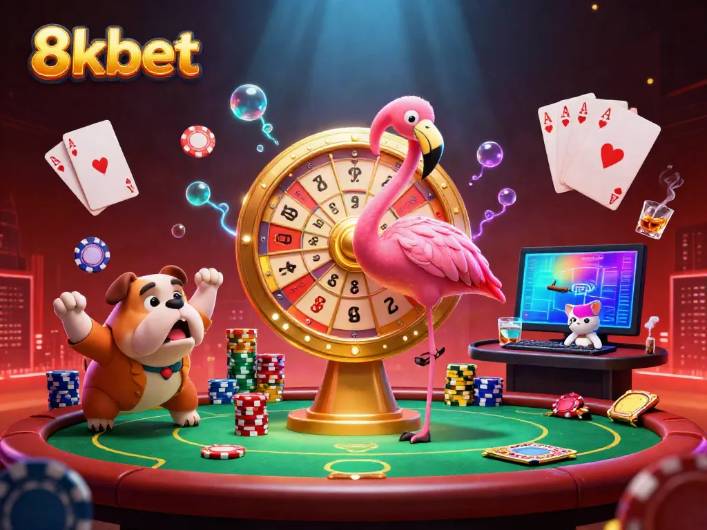 Engage with 8xbet's exciting casino atmosphere featuring colorful gameplay, dynamic characters, and rich visuals.