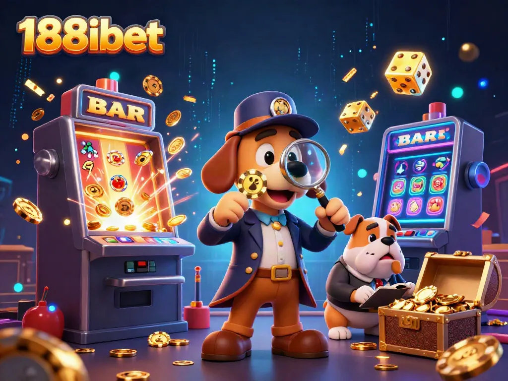 Experience thrilling casino action at 188ibet with a vibrant slot machine and adventurous characters searching for treasure.