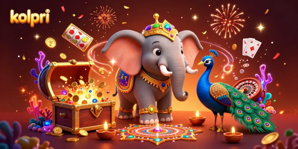 Experience the thrill of kolpri with vibrant slot reels and festive celebrations.