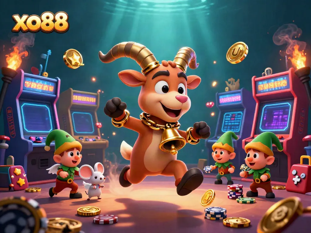 Experience the excitement of xo88 with a lively casino scene featuring charming characters and dynamic game elements.