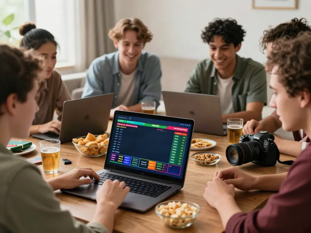 Dynamic online betting experience on trang chủ vin88 with friends enjoying live matches.