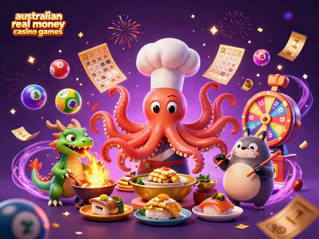 Experience the excitement of australian real money casino games with vibrant characters and action-packed scenes.