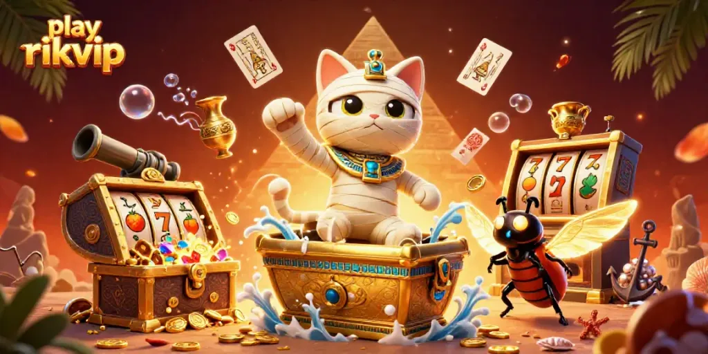Experience the thrill and excitement as you play rikvip with our richly designed 3D casino scene.